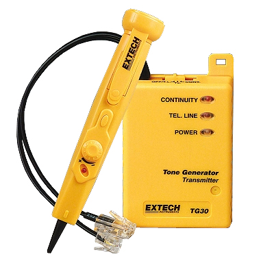 Тестер для проверки целостности телефонных линий, видеокабелей (75 Ом) и кабелей LAN/Тоновый генератор Extech TG30 (снят с производства)