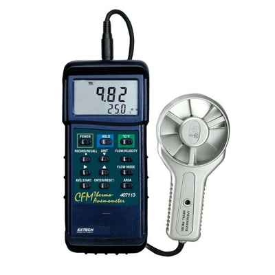 Анемометр CFM с металлическим лопастным колесом для работы в тяжелых условиях Extech 407113 (снят с производства)