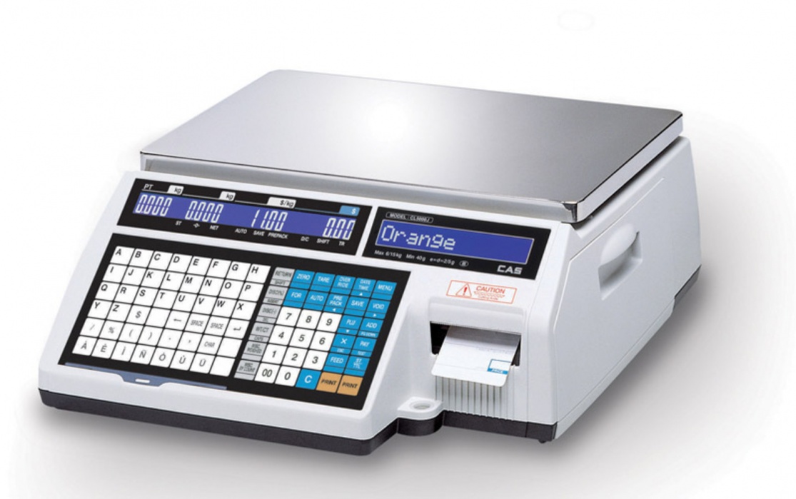 Весы торговые с печатью этикеток CAS CL5000J-6IB