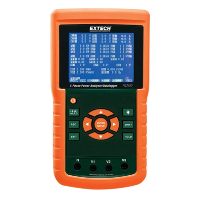 Трехфазный анализатор мощности/регистратор данных Extech PQ3450 (снят с производства)