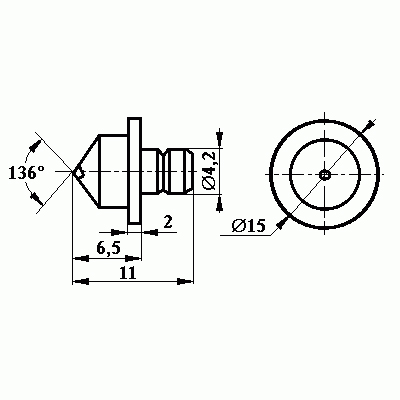 Наконечник алмазный НПМ для измерения микротвёрдости по методу Виккерса ct: 0,11-0,20